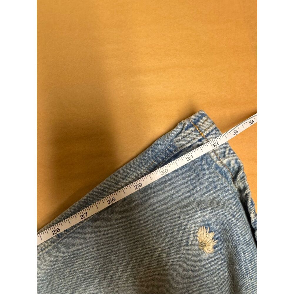 Lee Size 30 Embroidered Wide Flare Leg Jeans Daisy Boho Denim Free People - Picture 14 of 14